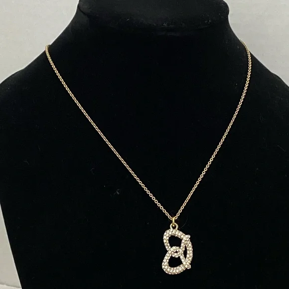 Rare Kate Spade Salted Pretzel Pendant Necklace - Picture 2 of 4